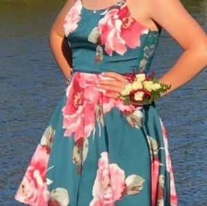 Floral Green Formal Dress